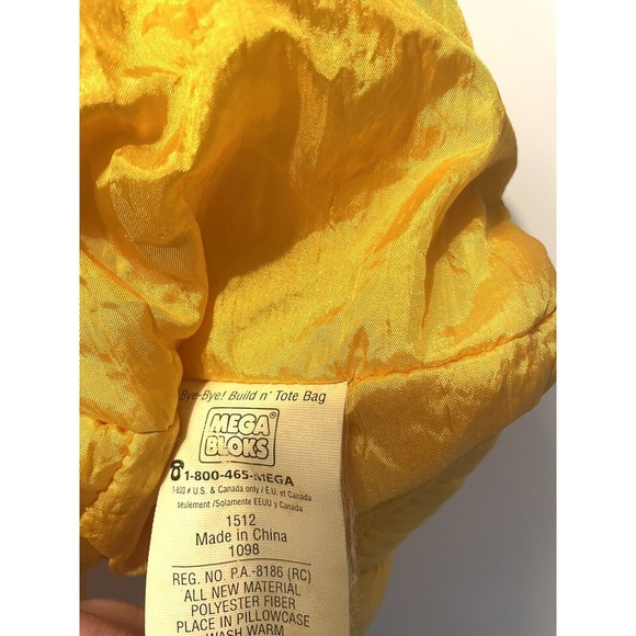 Teletubbies Vtg Mega Bloks Byebye Build n' Tote  Dipsy Yellow 15 Plush Bag P5 - Picture 5 of 6